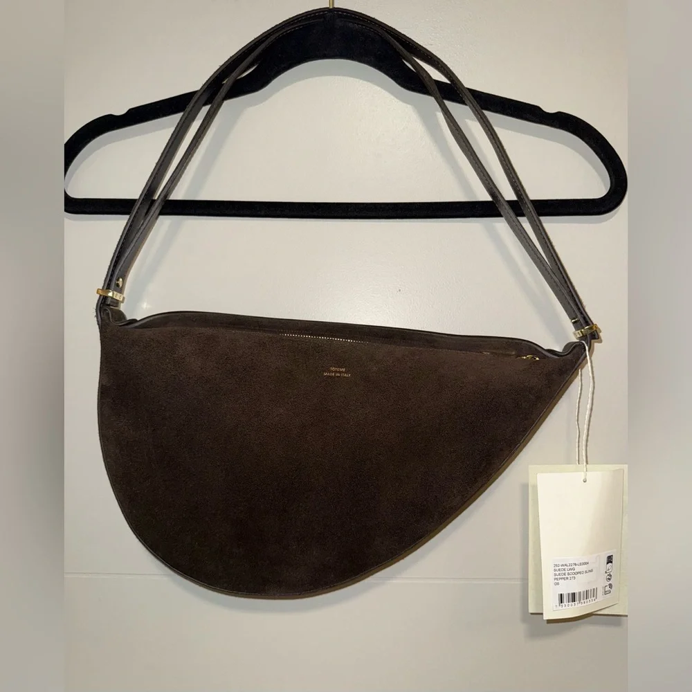 Toteme Suede Sooped Sling Bag, Pepper